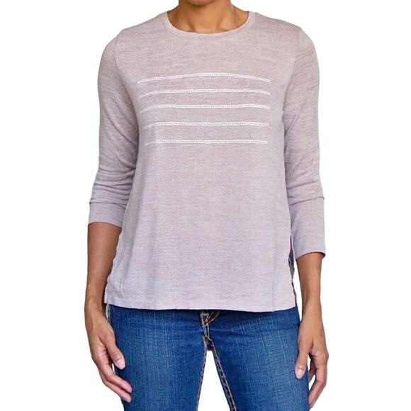 ZARA The World Is My Catwalk high low slub knit graphic tee Size S - Picture 2 of 7